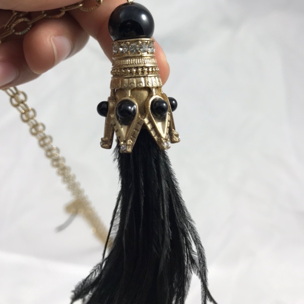 NWOT Badgley Mischka Black Gold Pendant Necklace